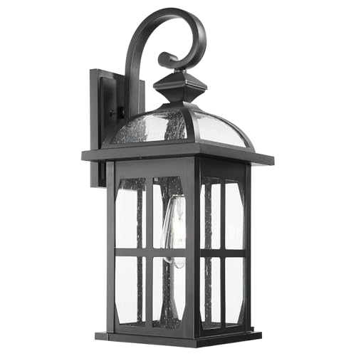 Darkaway Large Outdoor Wall Lights, 22inch Exterior Light Fixture with Seeded Glass, Aluminum Anti-Rust Outside Exterior Lights Sconces Lighting for House Porch Yard Hallway Doorway Garage