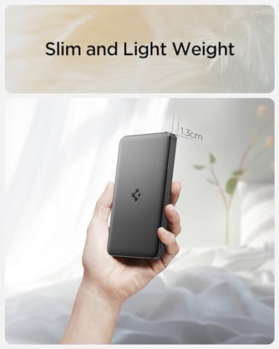 Image of Spigen ArcPack 10000mAh Power Bank, PD3.0, Fast Charging, 22.5W Max Output, 2 Type-C Ports, 1 USB-A Port - (ABS+PC, Black) (Black, PA2301)