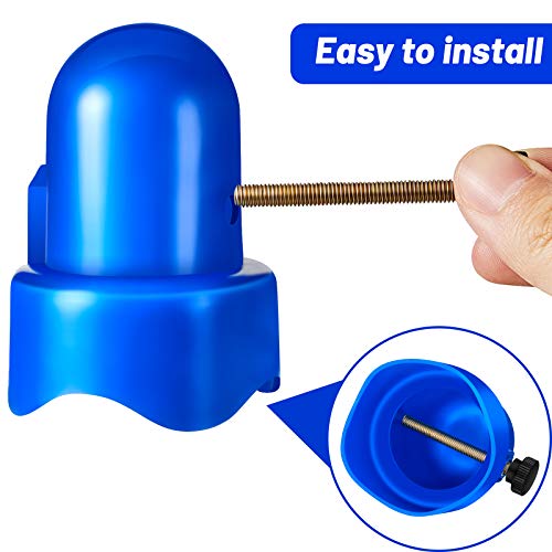 10 Pieces Trampoline Enclosure Pole Caps 1.5 Inch Diameter Enclosure Safety Caps With Screw Thumb For Trampoline Net (Blue) #TOP2