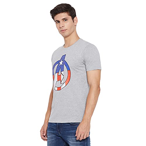 Image of Marvel Men Round Neck Short Sleeves Knitted T-Shirt