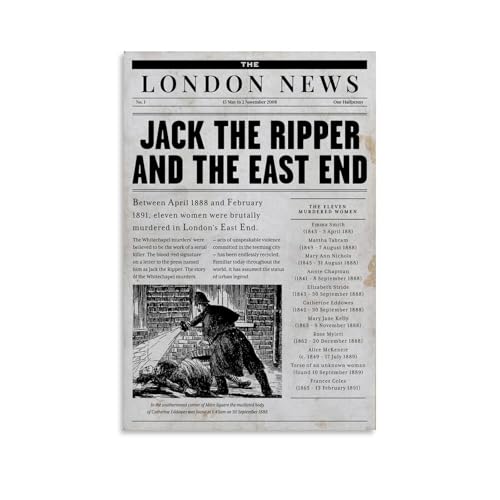 Jack The Ripper Newspaper Poster Art Canvas Painting
