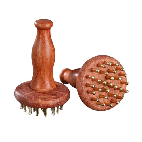 Wood Therapy Massage Tools 29-Teeth Copper Head Massager, Home SPA Body Relaxing and Stress Relief Handheld Massager, for Legs, Arms, Neck, Shoulder (1 Pcs)