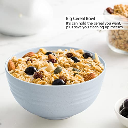Homestockplus [Set Of 6] Unbreakable Large Cereal Bowls,34 Oz Ramen Bowls Bpa-Free Eco-Friendly Bowl Set For Cereal, Salad, Soup, Ramen，Oatmeal Apply To Kitchen, Dishwasher & Microwave Safe #TOP6