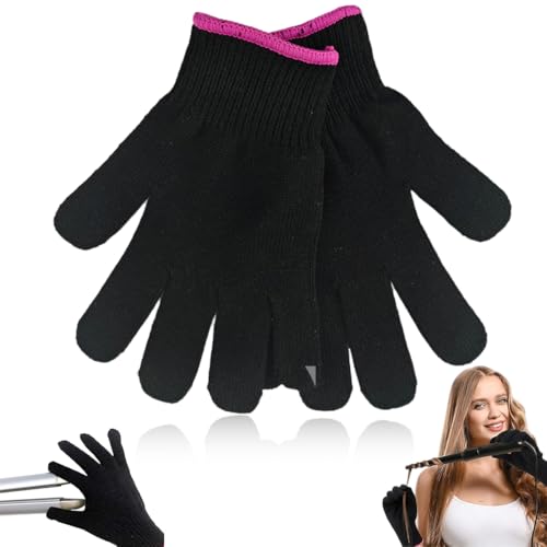 UEAVOID 1 unidad Guante Profesional Resistente al Calor, Protección contra el Calor Suave para Peinar el Cabello, Bloqueo de Calor para Rizadores y Rizado, Guantes para Plancha de Pelo (Negro)