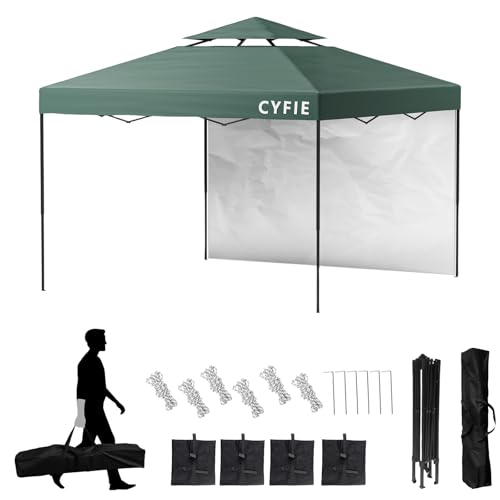 CYFIE �^�[�v�e���g �����^�b�` 3mx3m �T�C�h�V�[�g 1���t�� �����^�b�` UV�J�b�g �ϐ� �X�`�[���� �L�����v �����^�b�`�e���g �Ռ� �A�E�g�h�A�p �ՔM �g�ݗ��ĊȒP �C�x���g�e���g �^���� �Ɩ��p (�O���[��, 3x3m �T�C�h�V�[�g1��