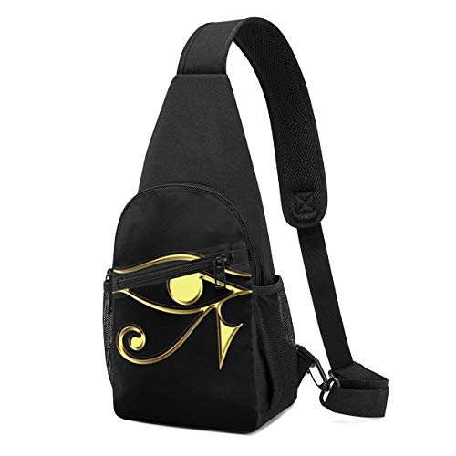 Egyptian Ibis Ankh Horus Eye Sling Backpack Hiking Daypack Crossbody Shoulder Bag