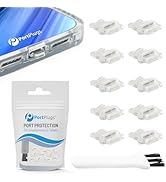 PortPlugs Dust Plugs (10-Pack) Easy-Grip Tab, Compatible w/iPhone, iPad, Air Pods Lightning Charg...