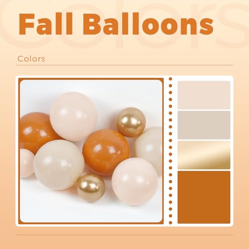 Image of Fall Balloon Arch Garland Kit with Burnt Orange Balloons