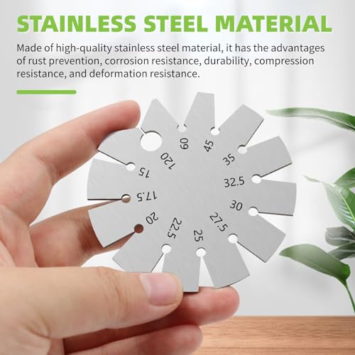 Stainless Steel Bevel Angle Gauge, Measure 15-120 Degree Angles for Knife Blade, Woodworking, Chisel, Compact &, Includes Storage Box