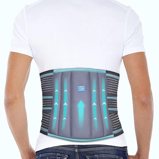 Q DEVICES Lumbo Sacral Belt for Lower Back Pain Relief – Double Pull Compression Back Support Brace for Lumbar Spondylitis, Sciatica & Posture Correction, Men & Women – Fits 40-52 Inch (XXL)
