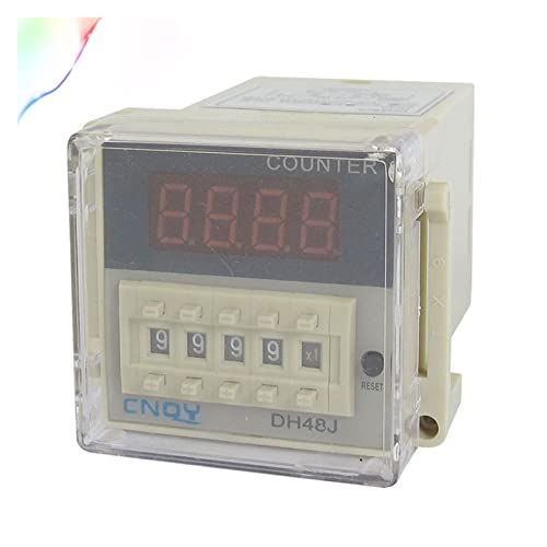 Relé de contador digital DH48JA DC 24V con pantalla LED de 4 dígitos