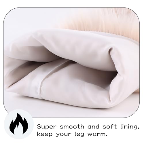 Image of Peecabe Winter Women Faux Fur Fluffy Leg Warmers Fuzzy Long Boot Covers Furry For Christmas