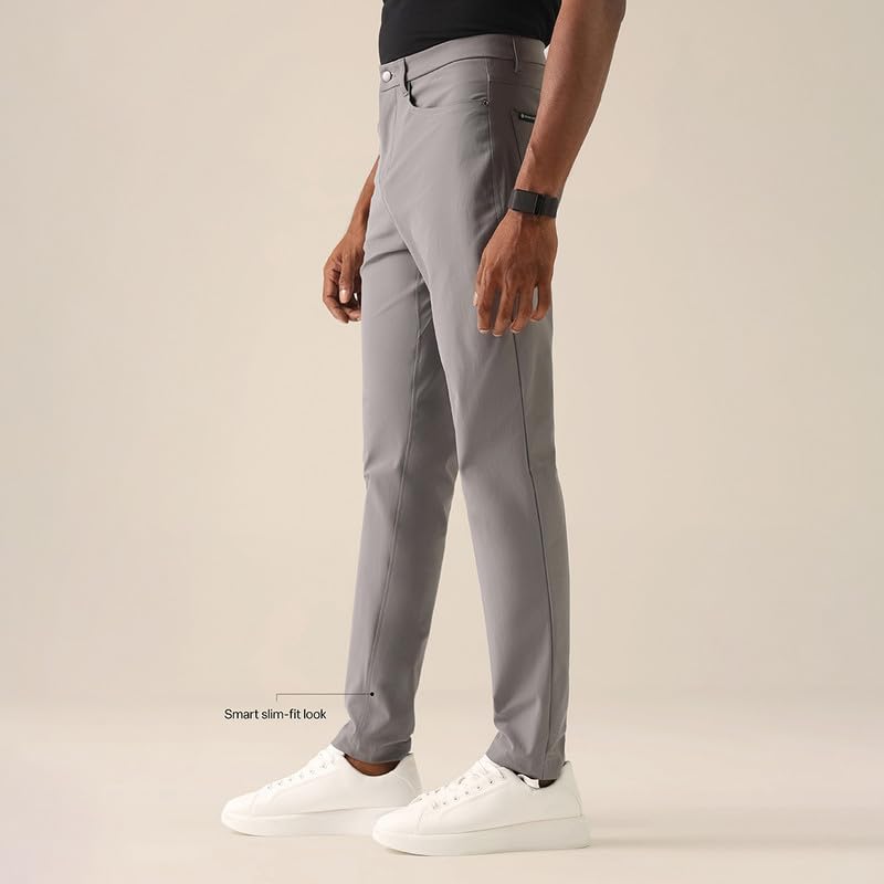 Image of BlissClub The Legendary Pants for Men Casual Office Trousers AeroFlex Stretch Fabric 7 Functional Pockets for Men up to 5'8 inch to 5'10 inch