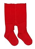 BEAR MUM Baby Girls' Seamless Organic Cotton Tights Red 1-2Year