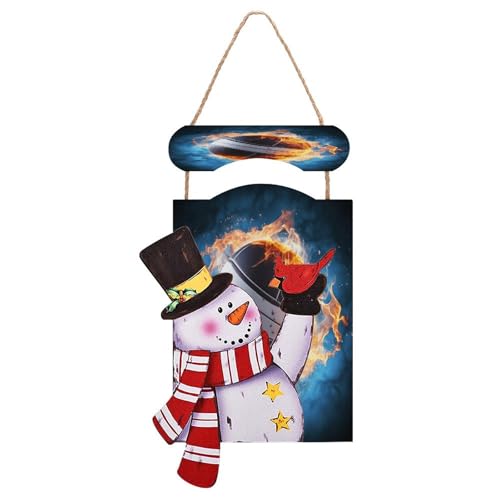 Peinture en bois bonhomme de neige de Noël LBKHDS pour décoration murale