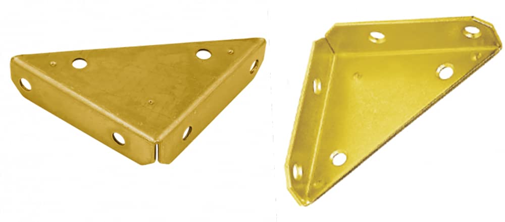 100mm Yellow Galvanised Chest Corner Bracket Corner Guards (Pack of 4)
