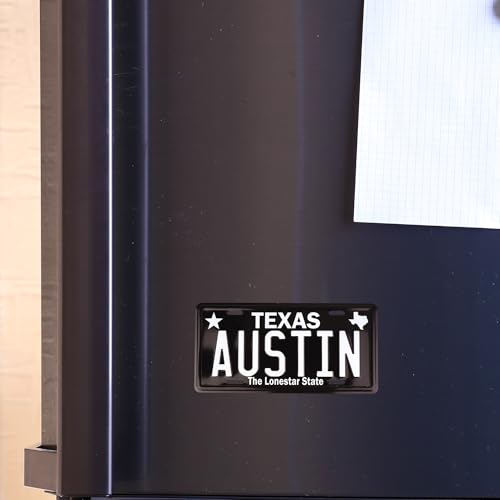 Imán decorativo rectangular mini placa Austin Texas miniatura 5