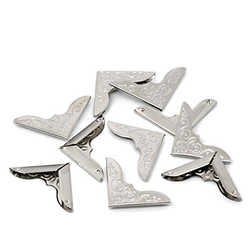 Housweety 100 Silver Tone Book Scrapbooking Album Menu Folder Corner Protectors #TOP1