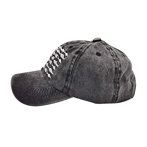 Waldeal Boys' Embroidered Fish Flag Hat Kids Washed Distressed Baseball Cap Black #TOP4