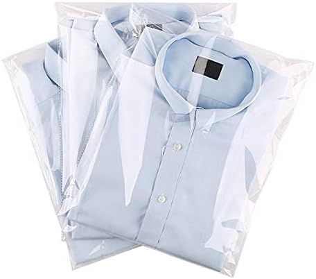 Clear Resealable Cellophane Plastic Bags for Packaging Shirts, Clothing and Products,100 Pcs 12x16 Inches Large Self Sealing Cellophane Bags — view 2