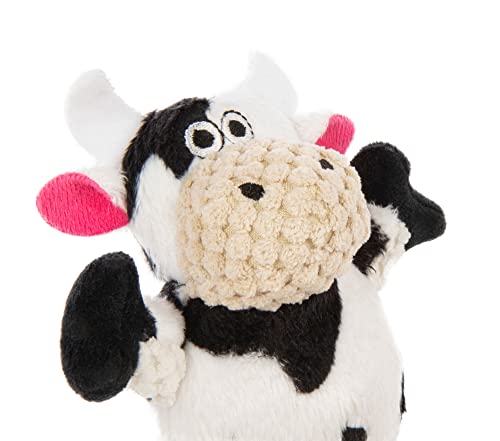 Godog Checkers Just For Me Skinny Cow Squeaky Plush Dog Toy, Chew Guard Technology - White, Mini #TOP3
