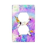 XRELZRS Pink Unicorn Outlet Cover Decorative Funny Wall Plate Single Duplex Receptacle Electrical Wa