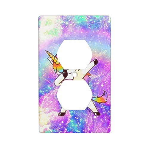 Xrelzrs Pink Unicorn Outlet Cover Decorative Funny Wall Plate Single Duplex Receptacle Electrical Wallplate Cute Room Decor Faceplate 4.50 X 2.76 Inch Standard Size #TOP9