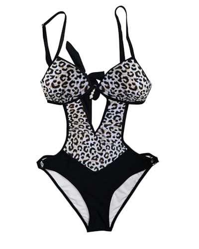 Trajes de baño una pieza monokini halter para mujer con escote en V y efecto push up elegante 5