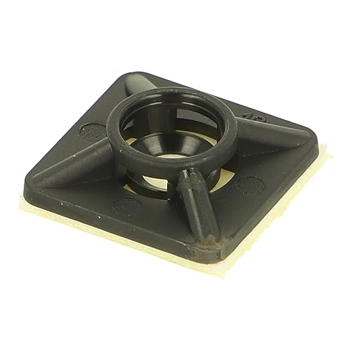 CTBV20B | TT SELF ADHESIVE CABLE TIE BASES 20MM X 20MM WITH FIXING HOLE BLACK (PACK OF 100)