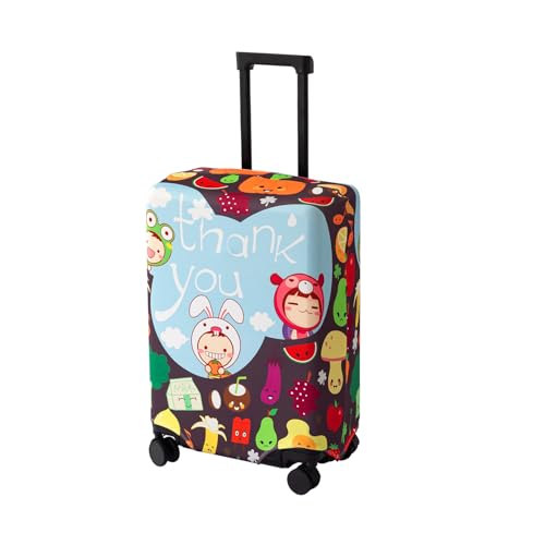Image of HOKIPO 220gsm Durable and Washable Suitcase Covers for Trolley Suitcase, Medium (21-22inch) - Sweet Thanks (AR-6344-D14)
