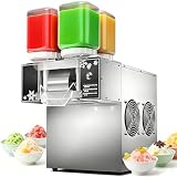 BITYCOW Tritaghiaccio e Rasaghiaccio Commerciale da 750W, Grande capacità di 264,55Lbs/24H, Corpo in Acciaio Inox per Coni di Ghiaccio, Usi Domestici e Servizi Catering Professionali