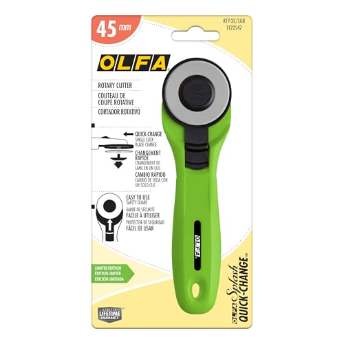 OLFA 45mm Quick-Change Rotary Cutter (RTY-2C/LGR) - Rotary Fabric Cutter