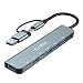 USB HUB, 7-in-1 Multi-Port C Hub, Ultra-Slim Portable USB C with 2 USB C Data Ports, USB 3.0 and 4 USB 2.0, USB Extender for PC Laptop, MacBook iMac Air Mac Mini/Pro, Notebook PS4