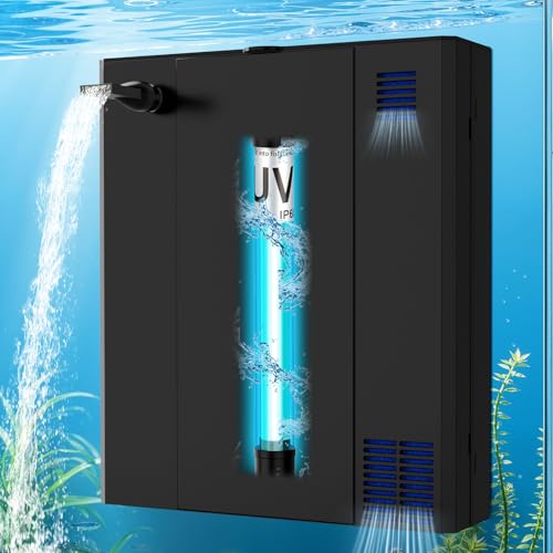 Image of coospider-repta Aquarium Filter UV Green Clean Machine for 15-40 Gallon Fish Tank Crystal Clear 100GPH
