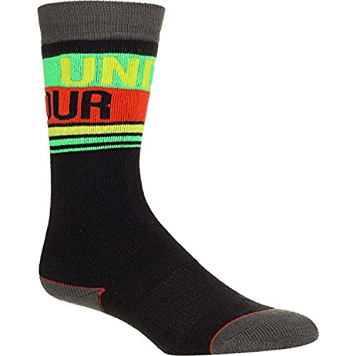 Under Armour UA MTN Retro Stripe Over-The-Calf Ski Sock - Boys Black, L2