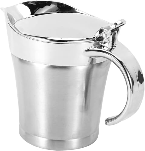 Premium Edelstahl Thermo Sauciere, Soßenkanne mit Klappdeckel & Geschenkbox (750ml) - Doppelwandig - Abendessen, Restaurants, Partys, Weihnachten