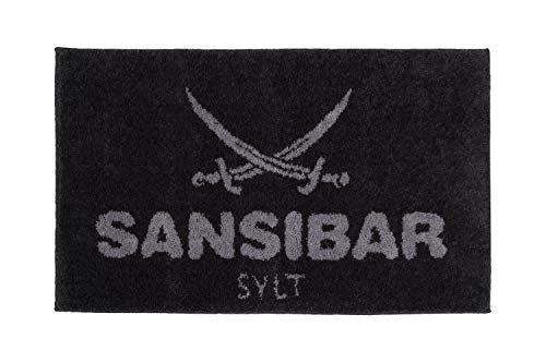 Sansibar Badematte ca.70x120 cm Badteppich Badvorleger Anthrazit/Silber