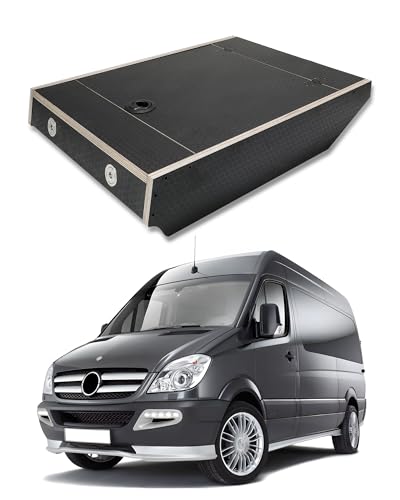 Image of DNShorix Floor Stool for Sprinter Van, Storage Space, Optimal Support for Co-Driver, Seamless fit Sprinter Van Floor Extension Accessories(Brown)