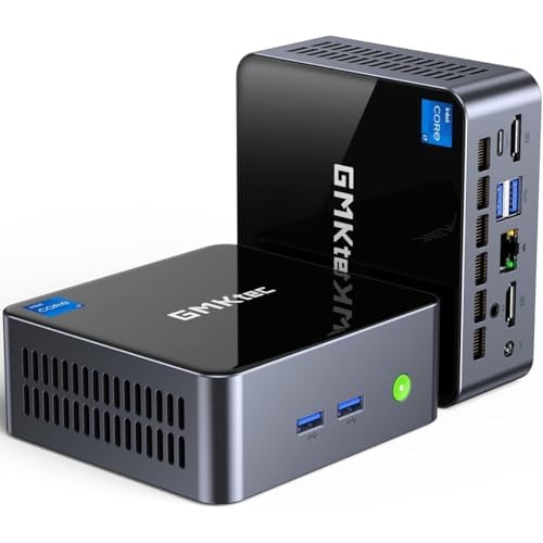 GMKtec Mini PC avec processeur Intel Core i7-1185G7 (jusqu'à 4,8 GHz), 16 Go DDR4, 1 to SSD, Mini-Ordinateur de Bureau, WiFi 6, Bluetooth 5.2, DP, HDMI, RJ45 2,5G, USB4.0 16+512