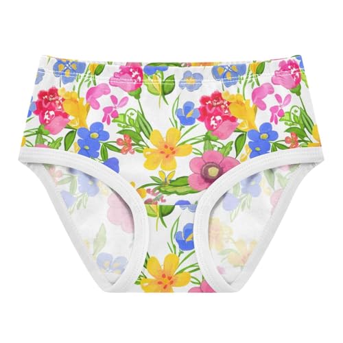 Cotton Toddler Underwear Floral Colorful Little Floral White Little Girl Panties Fun Briefs Girls Undies 2t