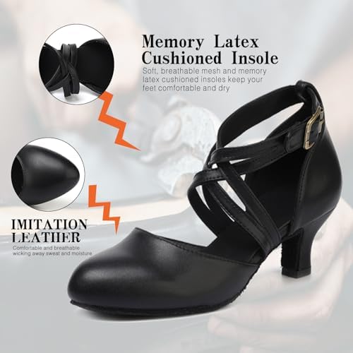 1920s Black Character Women's Dance Shoes 2 Inch Heel Closed Toe Suitable for Tango Fellowship Salsa Flamenco Wedding3