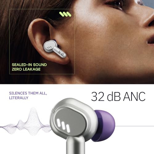 Image of GOBOULT Tenet Pro with ANC TWS Earbuds, 75H Playtime, Amp App Support, 32dB ANC, Quad Mic ENC, Dual Device Pairing, 13mm Driver Ear Buds, Bluetooth 6.0 Wireless Earbuds (Forest White)