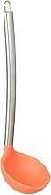 مغرفة سيليكون بمقبض من الفولاذ المقاوم للصدأ - برتقالي