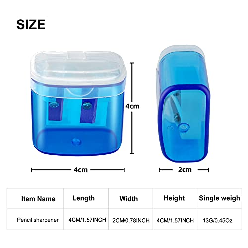 Pencil Sharpeners, Manual Pencil Sharpener With Lid, Handheld Pencil Sharpener For Colored Pencils, Protable Pencil Sharpener For Kids And Adults, Dual Holes Pencil Sharpener For Classroom Office #TOP3