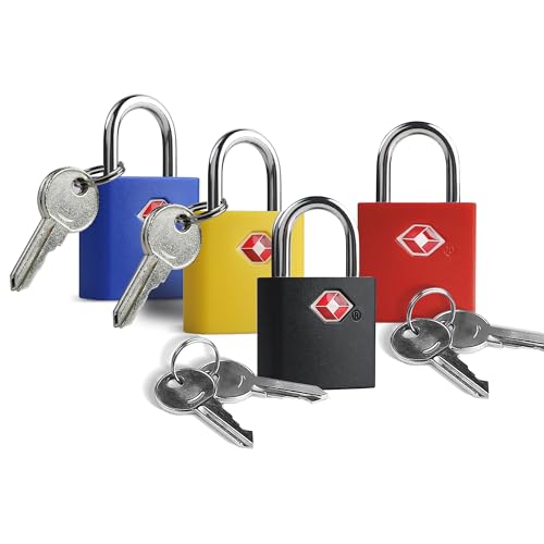 UP Security TSA Luggage Locks with Key, 4-Pack