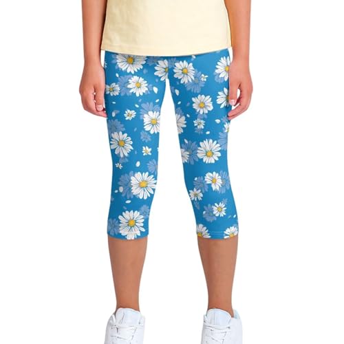 Yoga Active Leggings for Kids Girls Casual Fashion Tights Trousers Comfortable Capri Pants