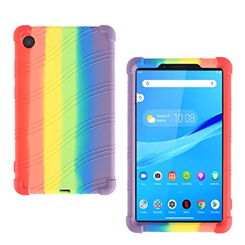HminSen Case for Lenovo Tab M7 TB-7305F 7 inch Cover, Kids Friendly Soft Silicone Protective Cover for Lenovo Tab M7 (2nd Gen) 2019 Tablet (TB-7305L/TB-7305X) (Rainbow)