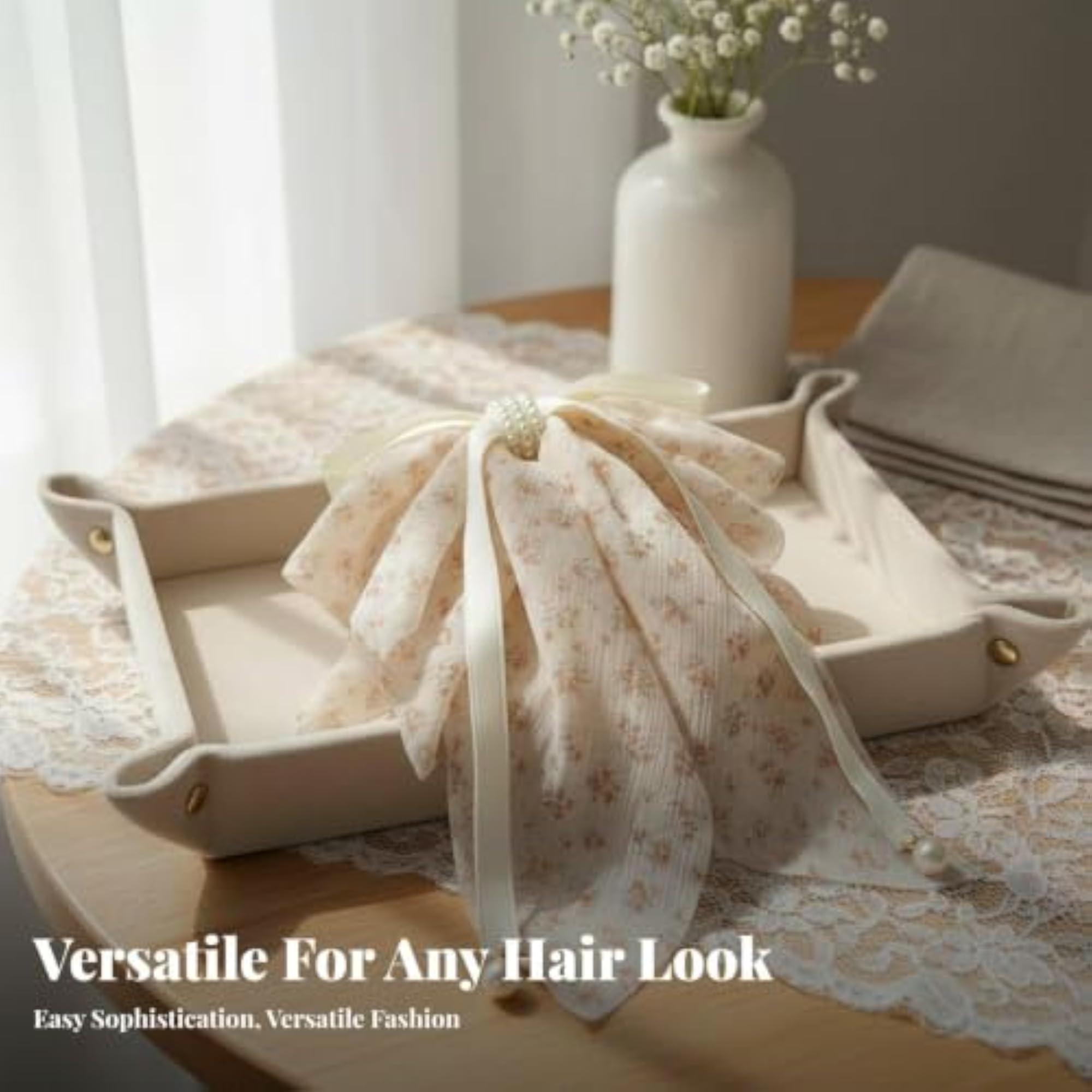 Floral Ribbon Hair Clip Romantic Design Gauze Material