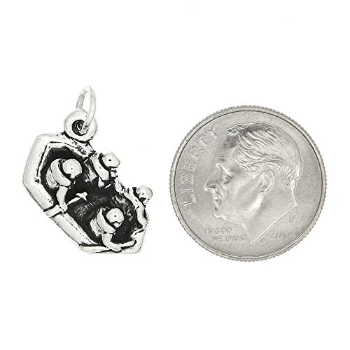 LGU Sterling Silver Oxidized Rafters White Water Rafting Charm - Thumbnail 2