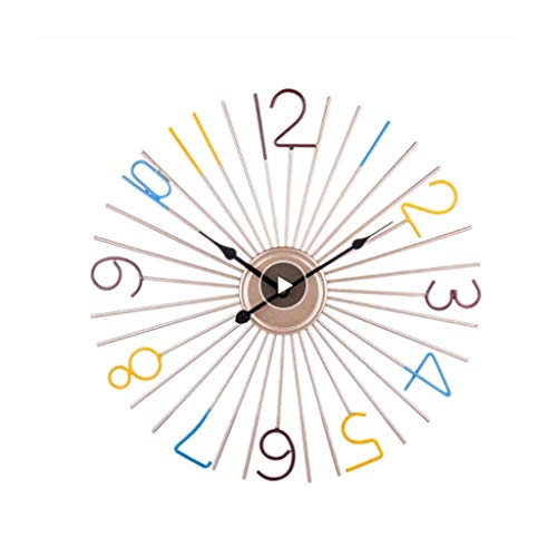 Horloge simple Fer Art pour grand mur de salon silencieuse et design
